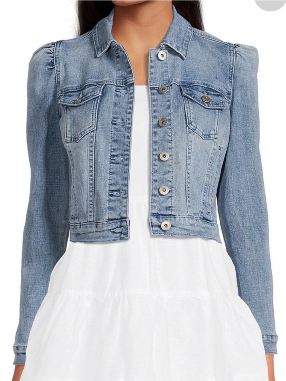 Chelsea & Violet Puff Shoulder Denim Jacket, Women's Small